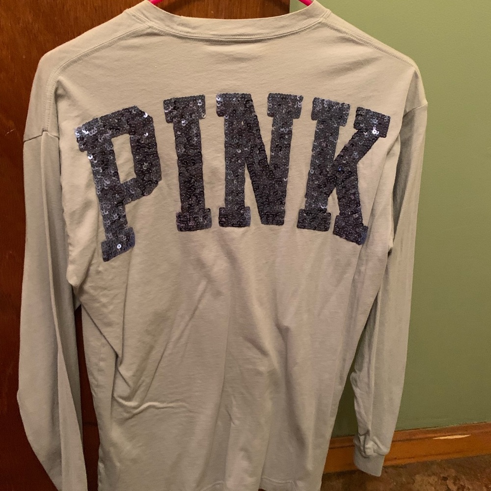 Victoria Secret Pink Long Sleeve Sequin Top